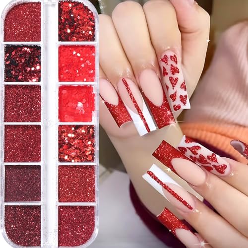 Brtavizvy 24-Color Christmas Nail Glitter Set with Brush for Winter Art