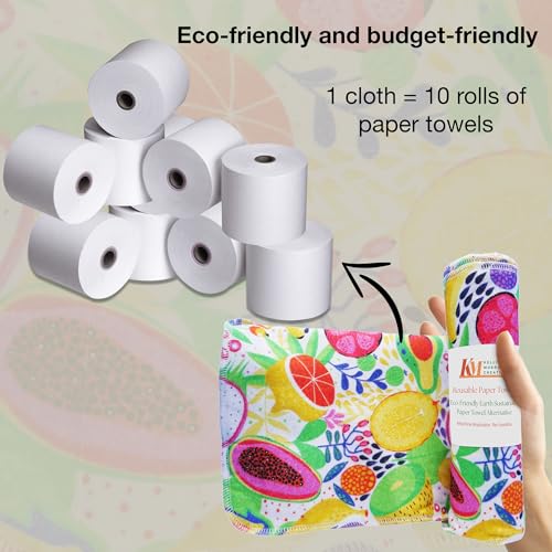 Eco-Friendly Reusable Paper Towels - Pack of 10 Cotton Cloths