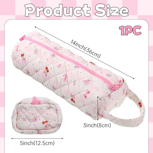 Pink Quilted Hair Tool Travel Bag for Hair Dryer and Curling Iron