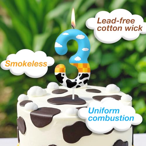 Number 0 Birthday Candle, Blue and White Cake Topper for Party Decorations