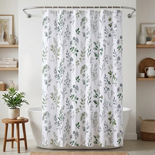 Watercolor Forest Shower Curtain - 72x72 Inches Botanical Design
