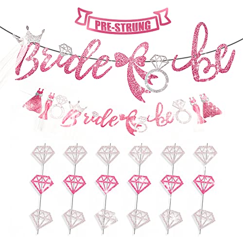 Rose Gold Bachelorette Banner & Diamond Garlands Set