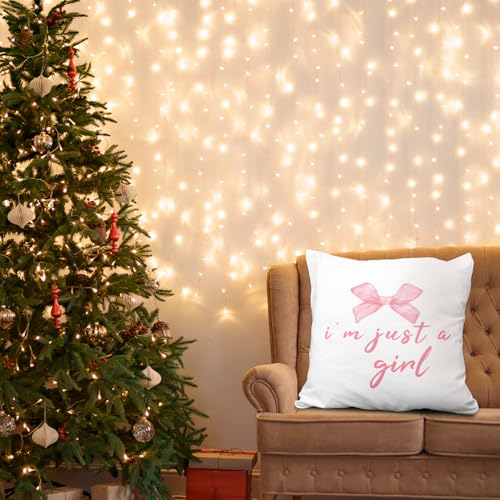 Cute Pink Bow Pillow Cover | 18x18 Decorative Cushion Case for Girls