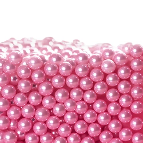 Pink Makeup Beads for Brushes - 1100pcs 8mm Faux Pearls for Organizing Cosmetics