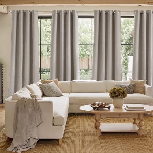 NICETOWN Linen Angora Room Darkening Curtains 42