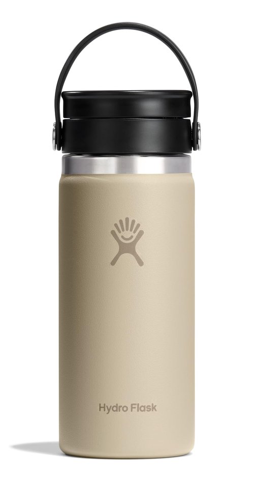 Hydro Flask Flex Sip Coffee Tumbler – Insulated Stainless Steel, Non Spill, Leak Proof Travel Coffee Cup 16 Oz Oat Tan
