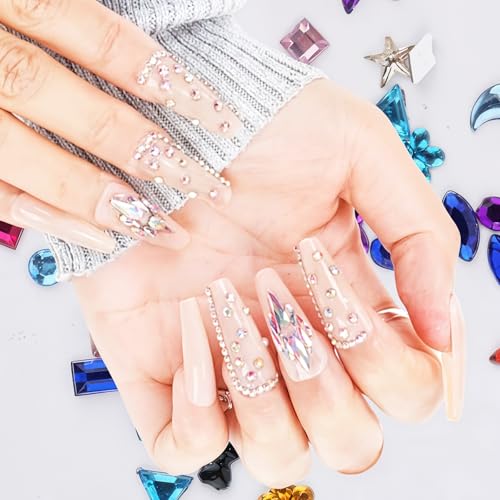 2000pcs Mini Colorful Rhinestones Nail Art Charms Flat Back Gems Set