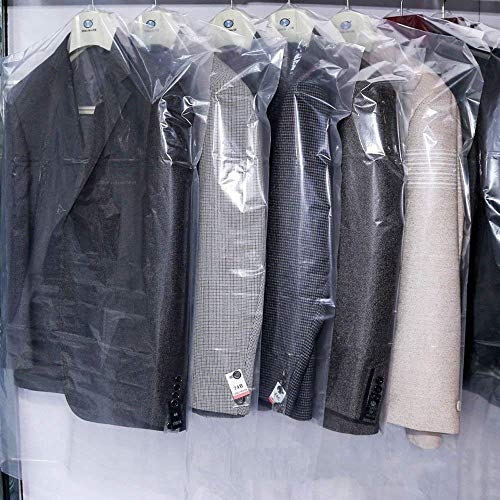 20 Pack Clear Plastic Garment Bags - Waterproof Dust Covers