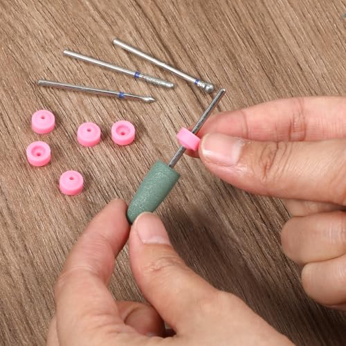 Nail Drill Dust Guards 20 Pcs Silicone Bits Protector Covers Pink