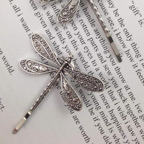 Zhuluck Vintage Dragonfly Hair Clip Antique Metal Hair Pin for Women