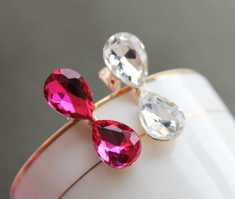 Crystal Rhinestone Bow Hair Clips Metal Sparkly Bangs Clips 4 Pack