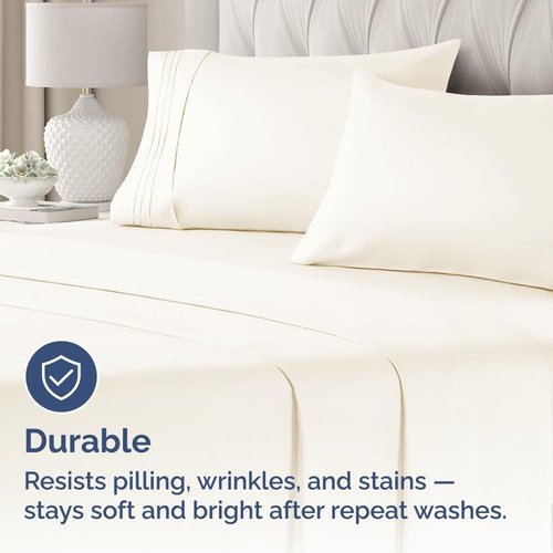 King Standard Pillow Cases - Soft Hotel Quality Covers | Comfy, Fade-Free & Wrinkle Resistant - 2 Piece Set in Off White