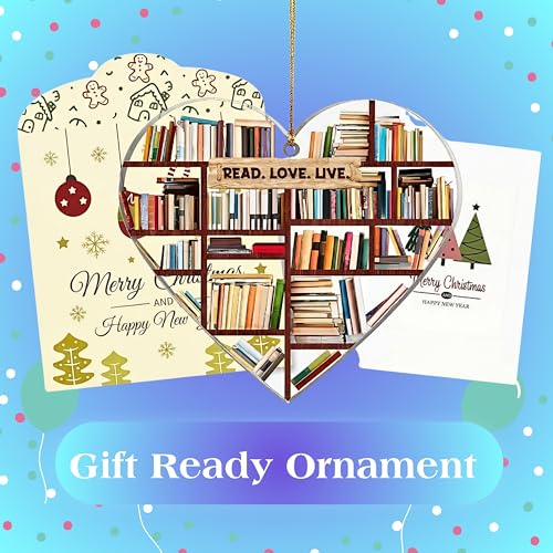 Heart Shaped Book Ornament - Christmas Decoration for Book Lovers