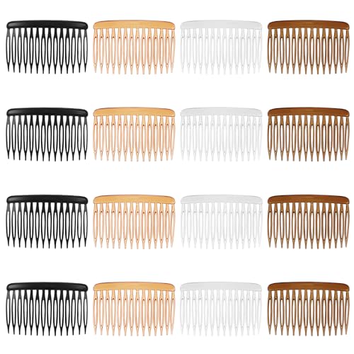 Dopenspi 16-Piece French Hair Side Combs - 14-Teeth Plastic Hair Clips