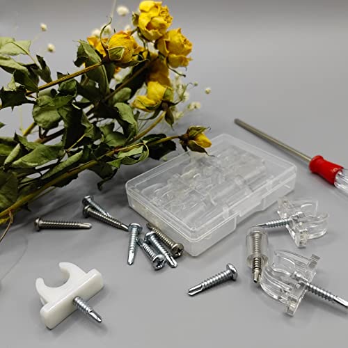 Fallingstar Universal False Drawer Front Clips - 4 White Fasteners with Screws