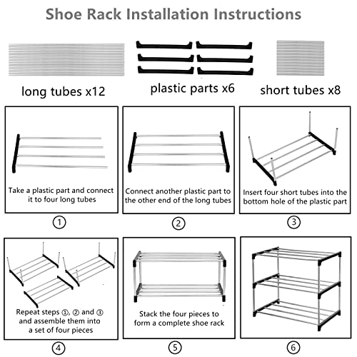 Jucaifu 3-Tier Stackable Shoe Rack - Small Space-Saving Entryway Organizer