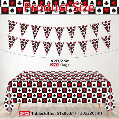 Casino Party Decorations - Poker Tablecloths & Banners Set