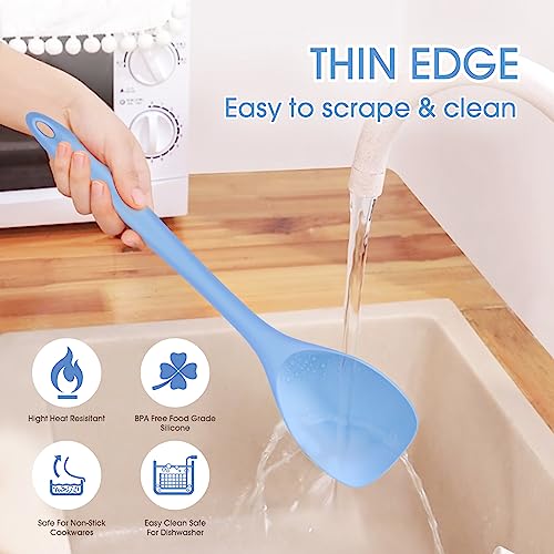 Silicone Spatula Spoon Set - 2 Pack, Heat Resistant & Non-Stick