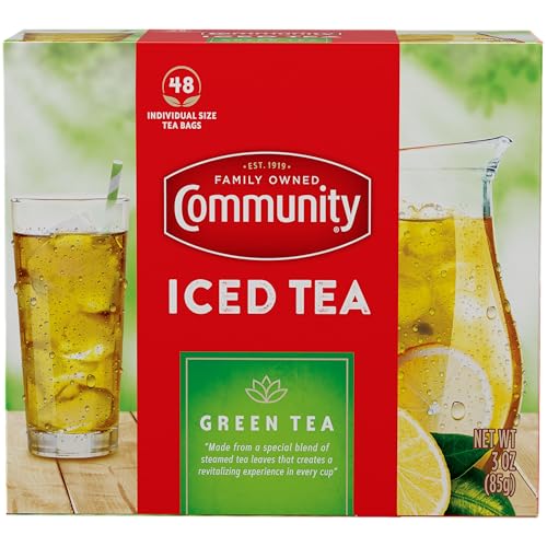 Community Coffee Green Tea Bags - 48 Count, Individual Pack, Hot & Iced Tea