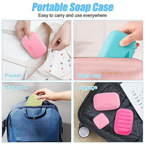 RETON Portable Travel Soap Container Set - 4 Colorful Holders