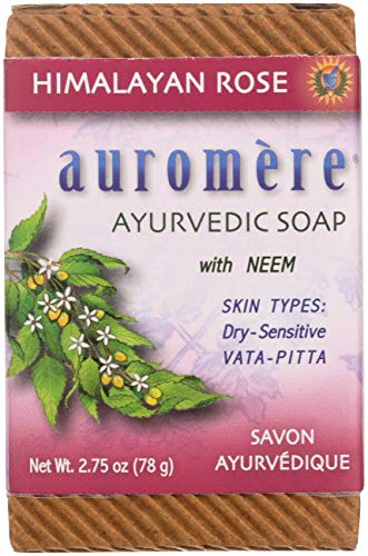 Auromere Ayurvedic Bar Soap, Himalayan Rose, Natural Vegan (2.75 oz)