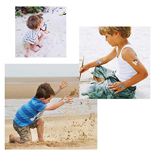 Konsait Shark Temporary Tattoos 100pcs - Kids Ocean Party Favors