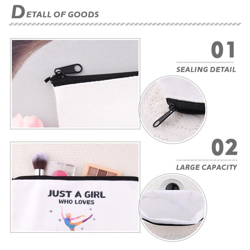 Gymnastics Makeup Bag Toiletry Travel Pouch for Women and Girls