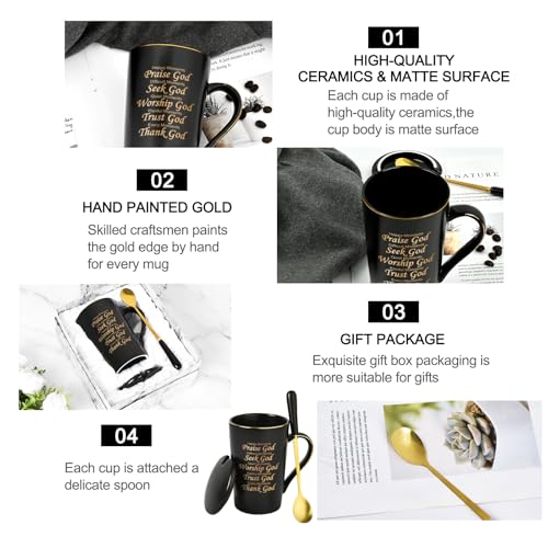Happy Moments Praise God Religious Coffee Mug 14 Oz - Inspirational Gift for Women Men