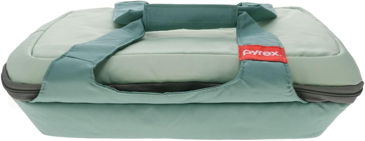 Pyrex 5-Quart Insulated Casserole Carrier - Portable Sage Green Design for Hot or Cold Food
