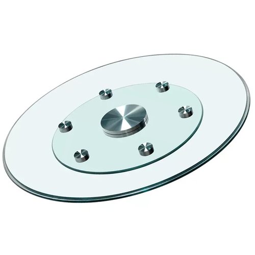Glass Lazy Susan,30.99" Glass Lazy Susan for Dining Table Turntable Centerpiece with Swivel Assist System & Smooth Spin Round Tabletop Rotating Tray (30.99 in)