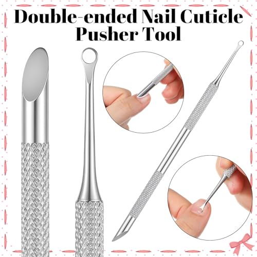 ZEYIYER Stainless Steel Dual-End Cuticle Pusher with Sandpaper