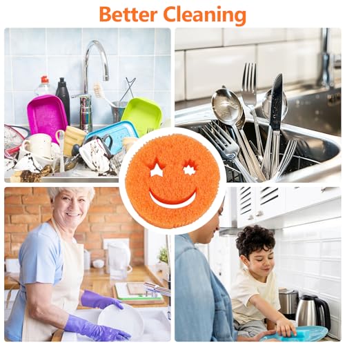 Durable Non-Scratch Kitchen Sponges - 6 Pack, Odor Resistant