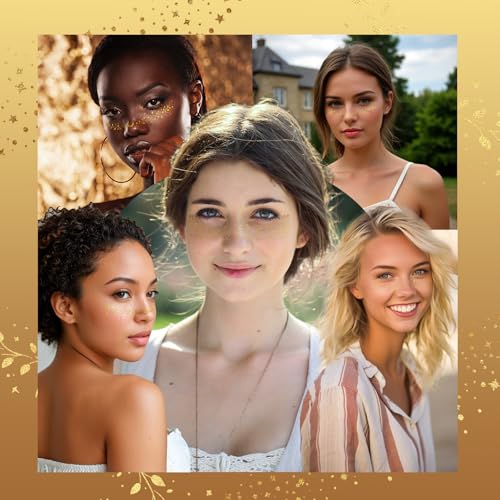 BIRIYANI Gold Glitter Face Tattoos – 6 Sheets Waterproof Faux Freckles