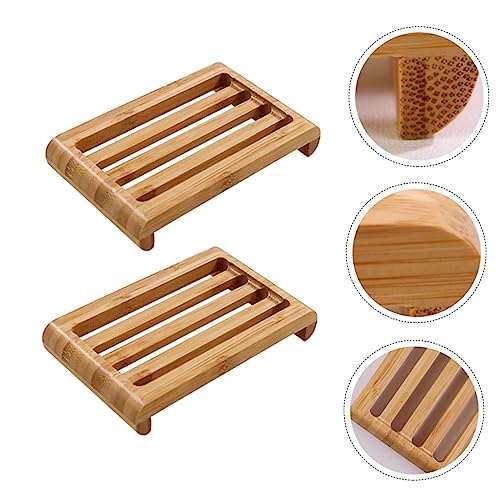 Eco-Friendly Bamboo Soap Dish with Quick Drainage & Non-Slip Base