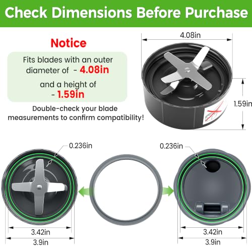 2Pcs Silicone Gasket Seal Rings for NutriBullet 600W/900W Blenders - Replacement Part