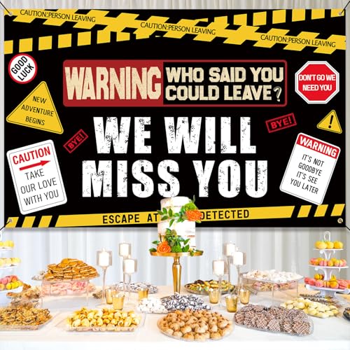 Ushinemi Farewell Party Banner - Funny Going Away Retirement Sign, 71x45in