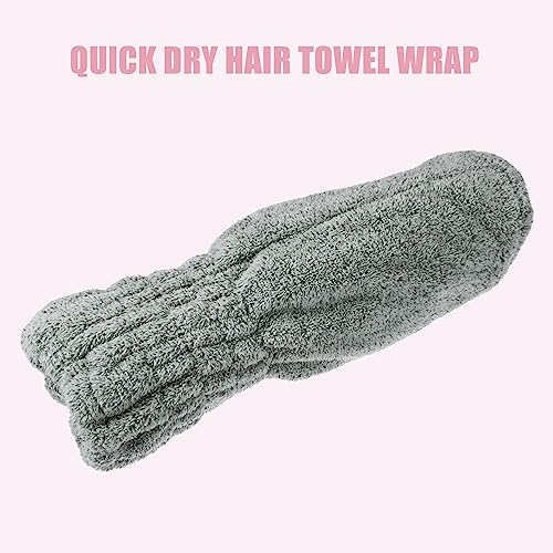 VOCOSTE Charcoal Fiber Hair Drying Towel Cap - Lightweight Gray