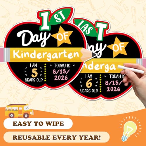 AmazingSpark Apple Shape First and Last Day of School Chalkboard