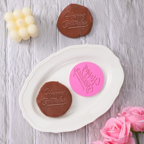 Happy Birthday Cookie Stamp - 3D Fondant Embosser for Cake Decorating