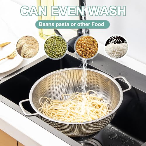 3-Quart Stainless Steel Colander for Quick Food Straining