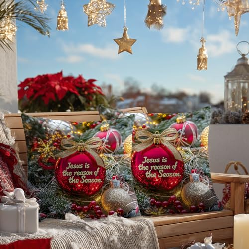 Jesus is the Reason Christmas Throw Pillow Covers - 18x18 Set of 2 #003