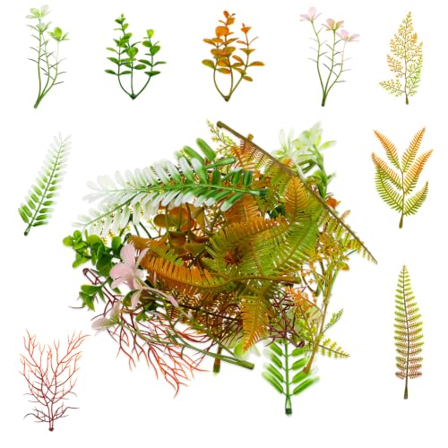Skrfren 27Pcs Mini Fake Green Leaves Faux Greenery Stems for Crafts DIY