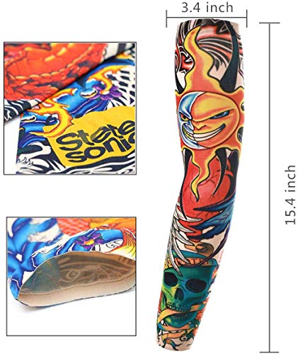 Akstore Temporary Tattoo Sleeves Set - 6 Pcs Fake Arm Sleeves