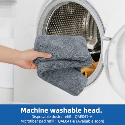 Qaestfy Under Appliance Cleaning Tool Kit with Long Handle & Microfiber Pads