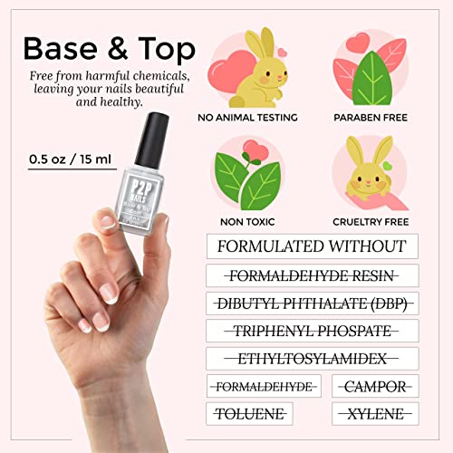 P2P Nails Gel Top Coat and Base Coat Long Lasting Glossy Finish No Wipe