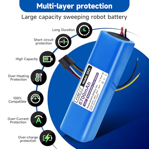 Palogreen 6700mAh Replacement Battery for Conga Robot Vacuums 4090-4690 Ultra