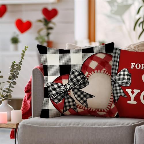 Forever Love You Throw Pillow Covers Set of 4 - 18x18 Valentine’s Day Decor