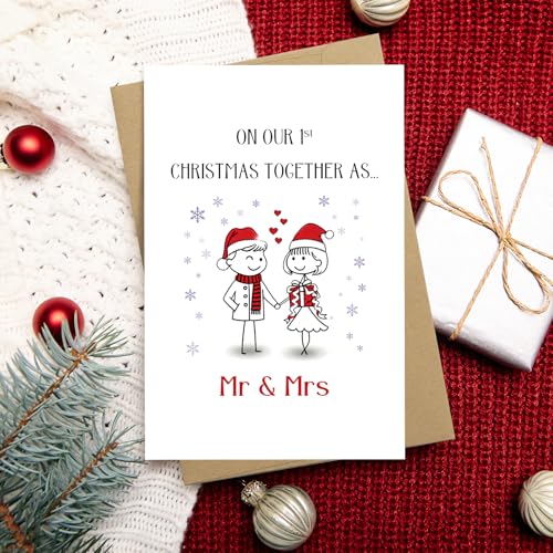 Romantic First Christmas Card for Couples - Keepsake Greeting Card