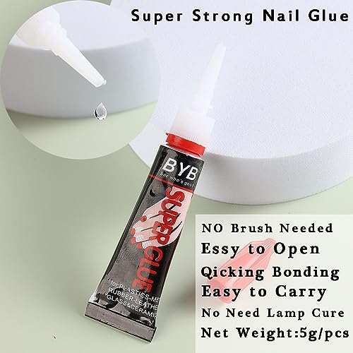 Fcozpjk Super Strong Nail Glue for Press On Nails & Tips 0.18oz 2 Pcs