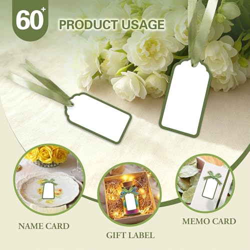 60 Elegant Place Cards with Satin Ribbon for Weddings & Events